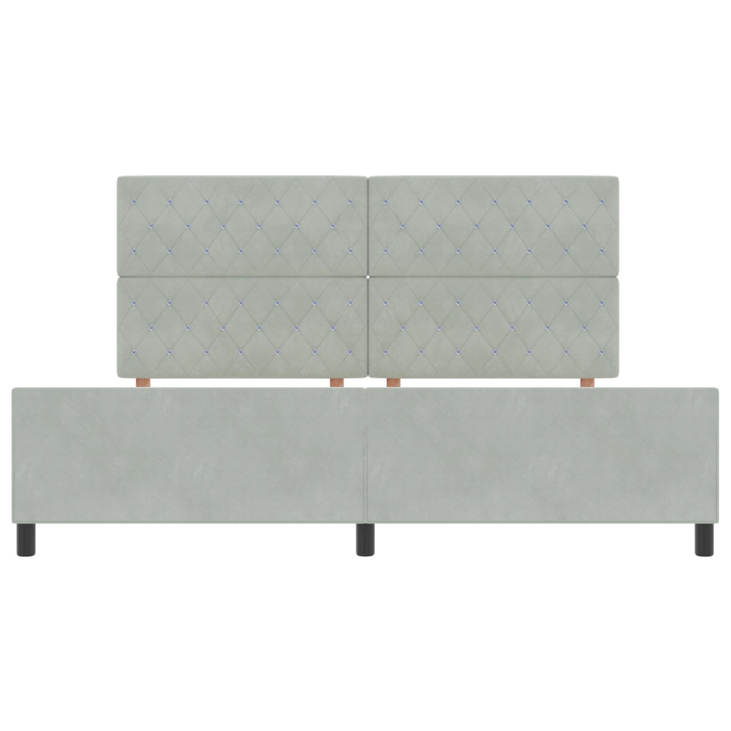 Struttura Letto Grigio Chiaro 200x200 cm in Velluto
