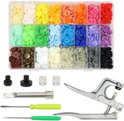 Set di Drukknopen 440 pezzi - Set di Drukknopen 24 colori - Drukknopen con Tang - Drukknopen per Sartoria - Drukknopen per Abbigliamento - Materiale in Plastica, Ecologico - Bottone per Cucire