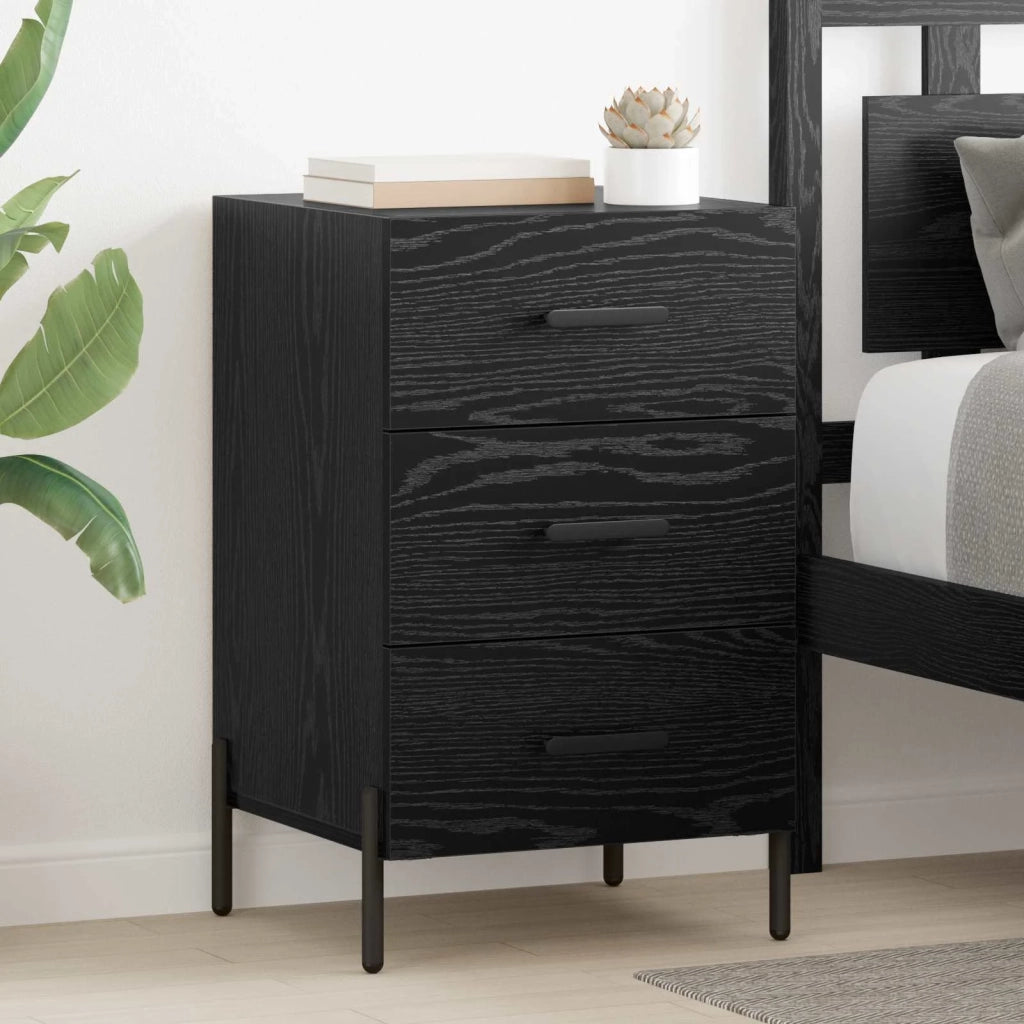 Armadio da Notte Rovere Nero 40 x 40 x 66 cm Legno multistrato 882127