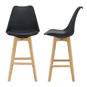 Set di 2 sgabelli da bar con seduta schienale e poggiapiedi imbottito 105 cm nero 03_0002781