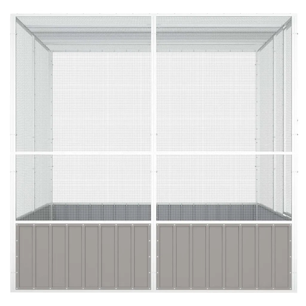 Gabbia per Uccelli Grigia 213,5x217,5x211,5 cm Acciaio Zincato 171552