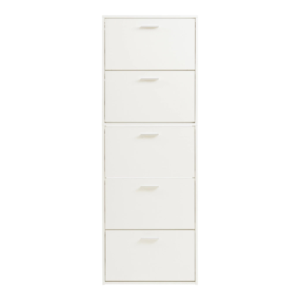 Scarpiera Sykkylven con 5 Contenitori Ribaltabili - Bianco [en.casa]