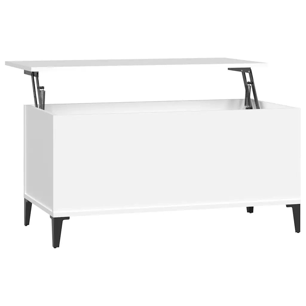 Tavolino da salotto | Tavolino da caff¨¨ | Tavolino da Soggiorno Bianco 90x44,5x45 cm in Legno Multistrato