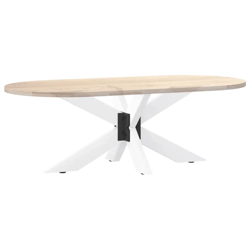 vidaXL Gamba per tavolino da caffè a forma di ragno bianca 98x58x(42-43) cm in acciaio