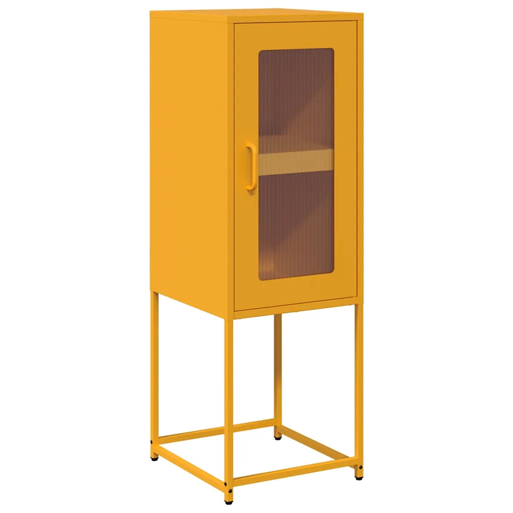 Credenza-Buffet-Armadio da cucina Giallo Senape 36x39x107 cm Acciaio Laminato a Freddo