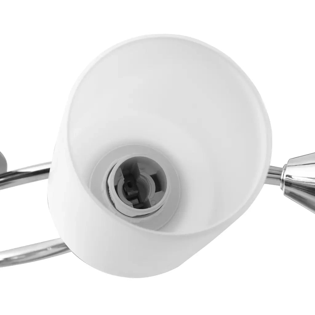 Lampadario Paralumi in Ceramica 5 Lampadine E14 Bianco a Cono cod mxl 62763
