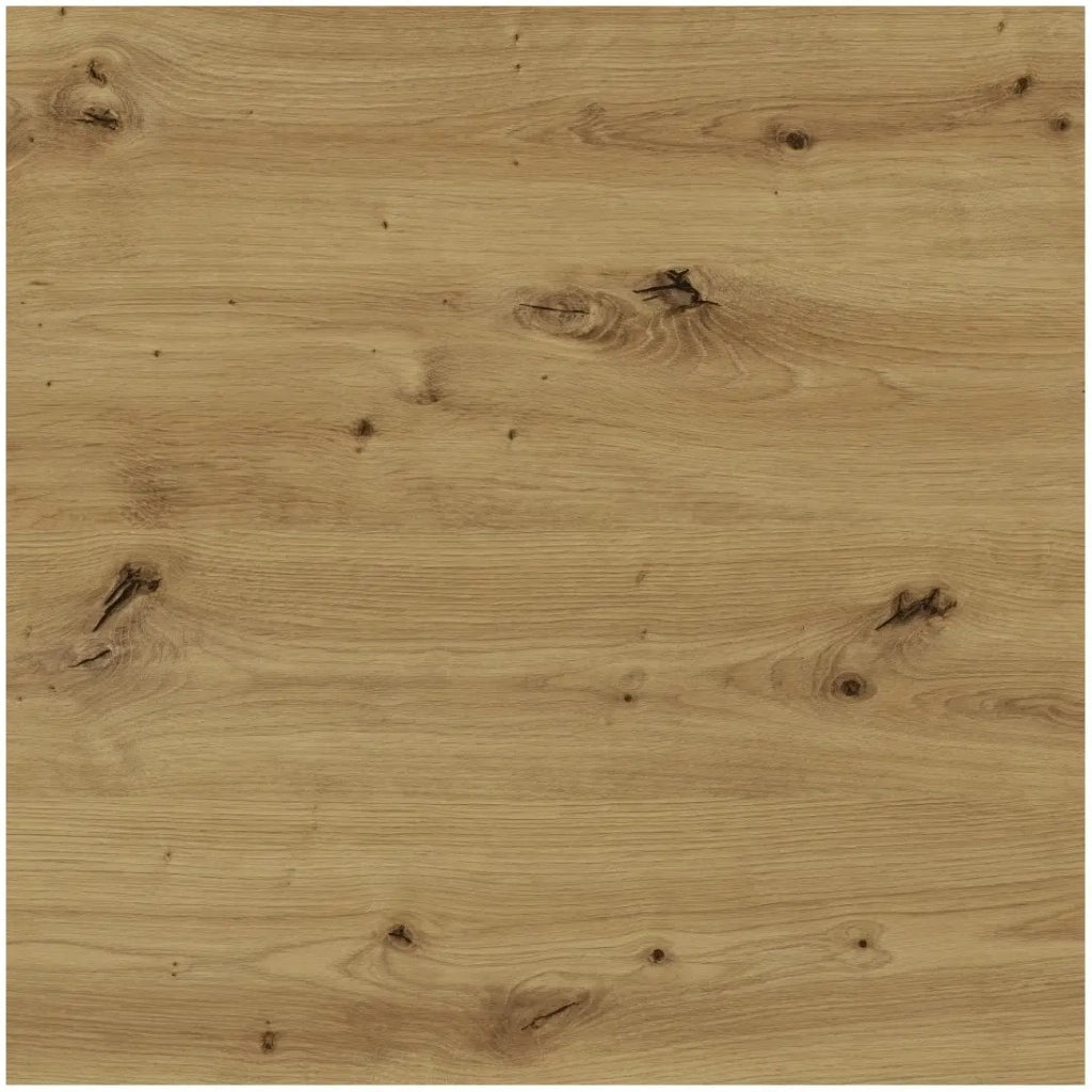Comodino con due cassetti, collezione FOX. Colori rovere chiaro e nero.