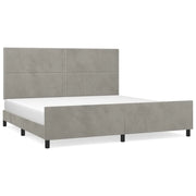 Letto matrimoniale | Letto per adulti | Giroletto senza Materasso Grigio Chiaro 200x200 cm Velluto