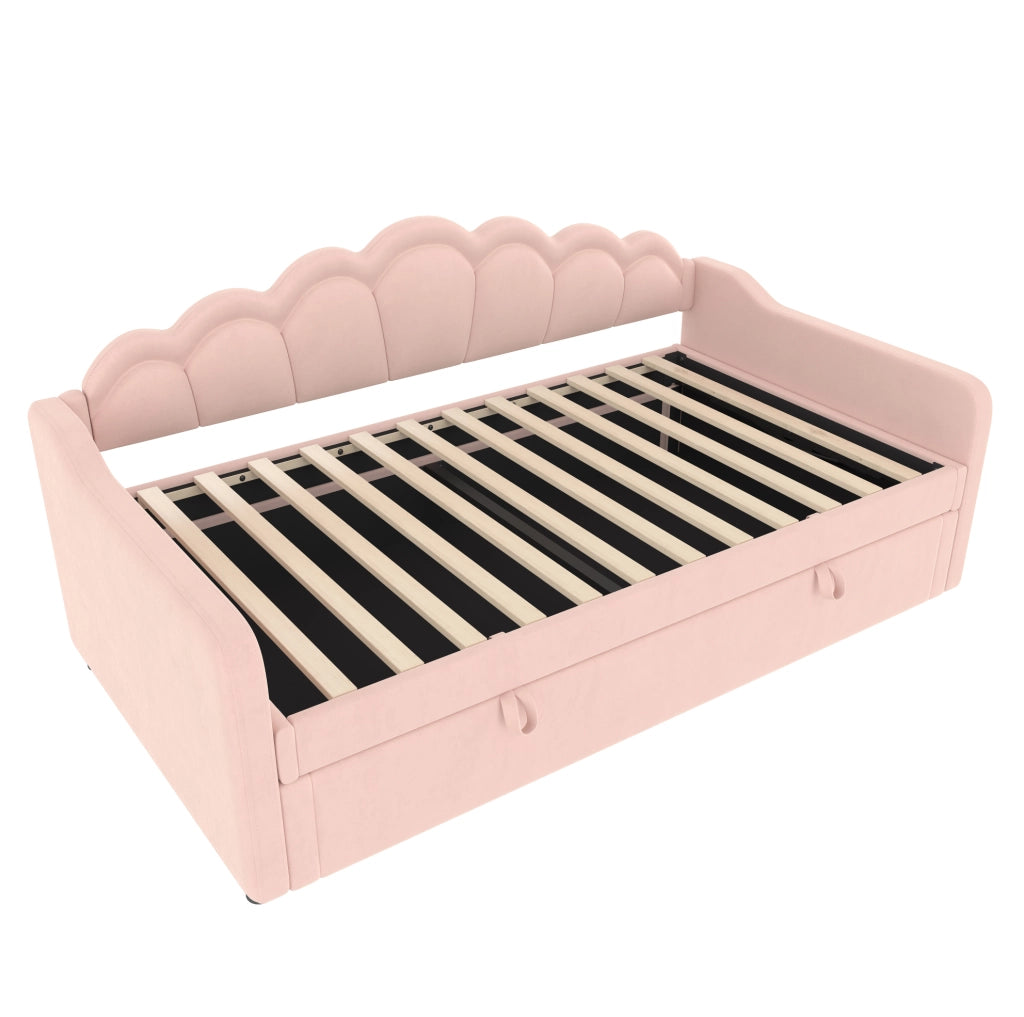 Divano letto 90x200 cm con contenitore idraulico e LED in velluto