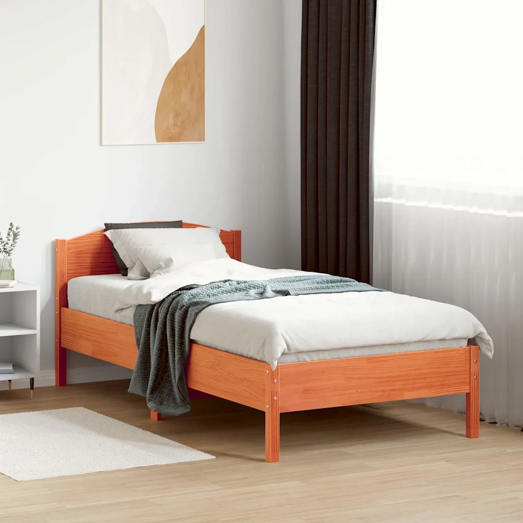 Giroletto con Testiera Marrone Cera 75x190 cm Massello Pinocod mxl 86861