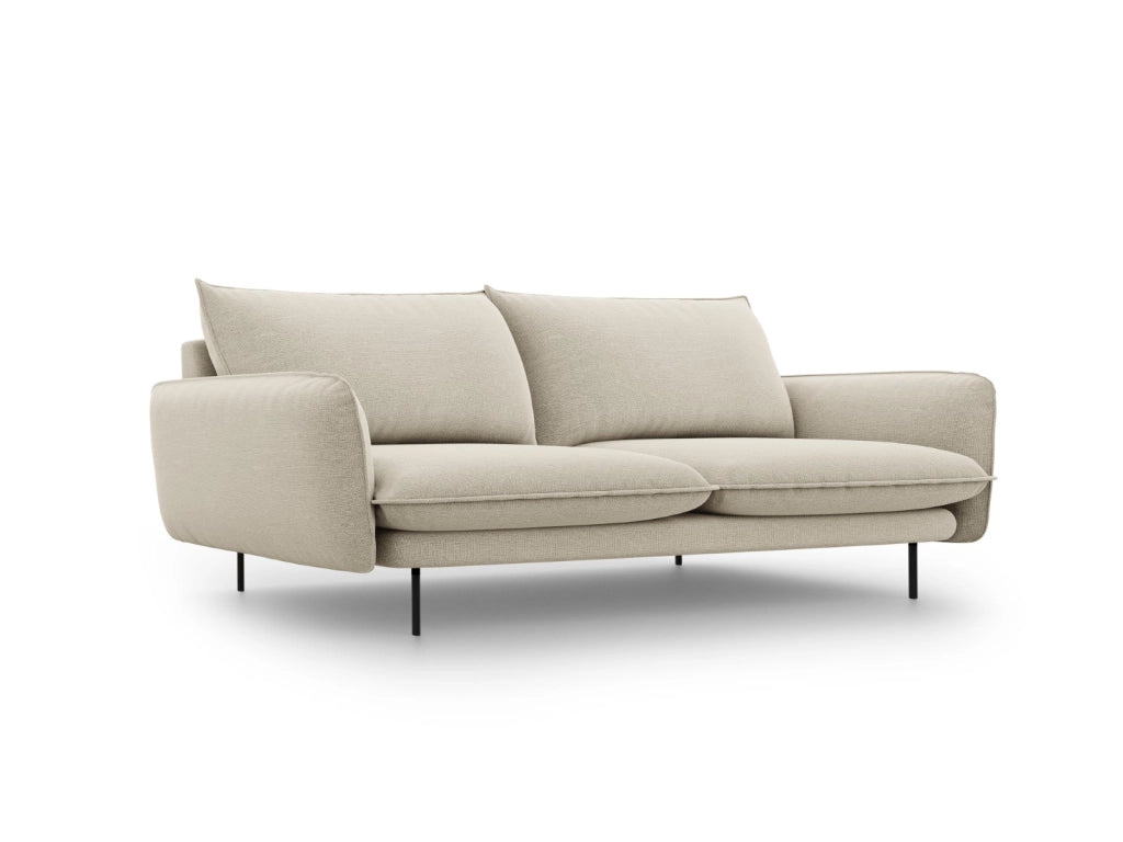 Cosmopolitan Design - Divano "Vienna" 4 posti in tessuto strutturato beige 