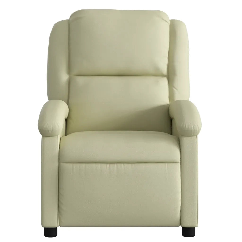 Divano Sedia-Poltrona reclinabile massaggiante in Vera Pelle Crema 567782