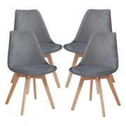 Set di 4 sedie da pranzo 82 x 49 x 54 cm design moderno robuste velluto a coste grigio 03_0009825