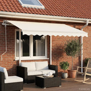 Tenda da Sole Retrattile Manuale con Pali 3,5x2,5 m Crema 3069917