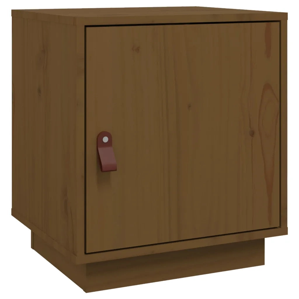 Comodino-Tavolino da notte Marrone Ambrato 40x34x45 cm in Legno Massello di Pino 926913