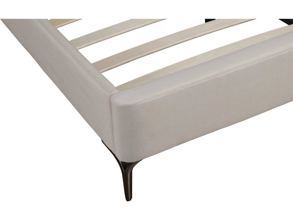 Letto matrimoniale in tessuto imbottito "Aspen" da 160 x 200 cm - Beige