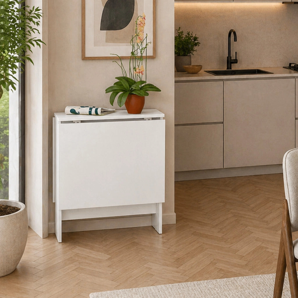 Tavolo consolle allungabile Artemio 30-130x76 cm Salvaspazio Legno Bianco