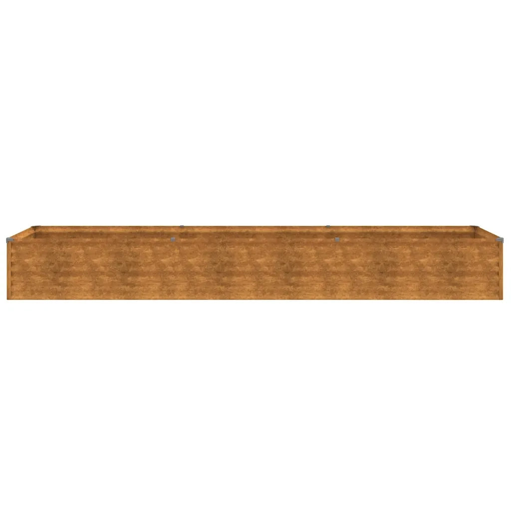 Letto rialzato da giardino 291x50x36 cm in acciaio Corten 151977