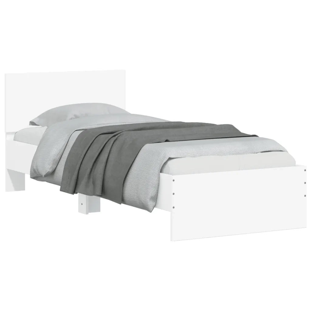 Giroletto con Testiera Bianco 90x190 cm in Legno Multistrato 838652