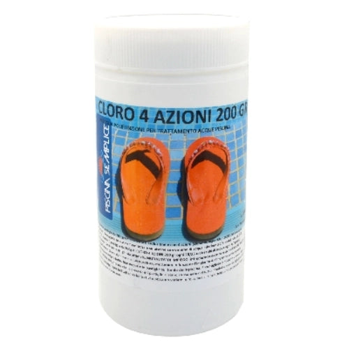 CLORO 4 AZIONI IN PASTIGLIE DA 200GR PER PISCINE 5 Kg LAPI