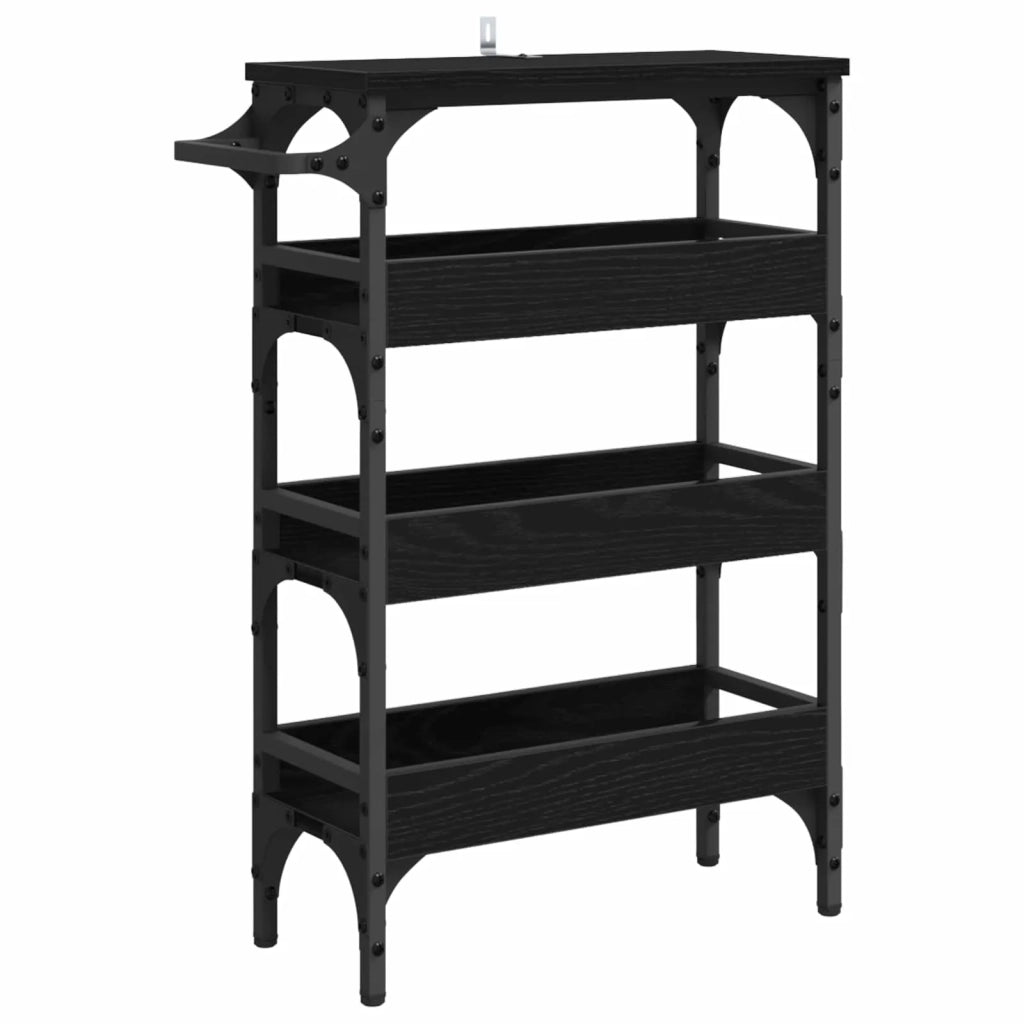 Carrello da Cucina Rovere Nero 53 x 20 x 76 cm 883024