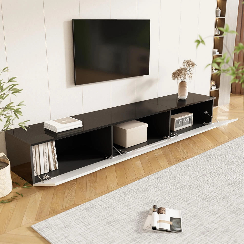 Mobile TV bicolore - Xylo - 180cm LED 16 colori fissaggio a muro