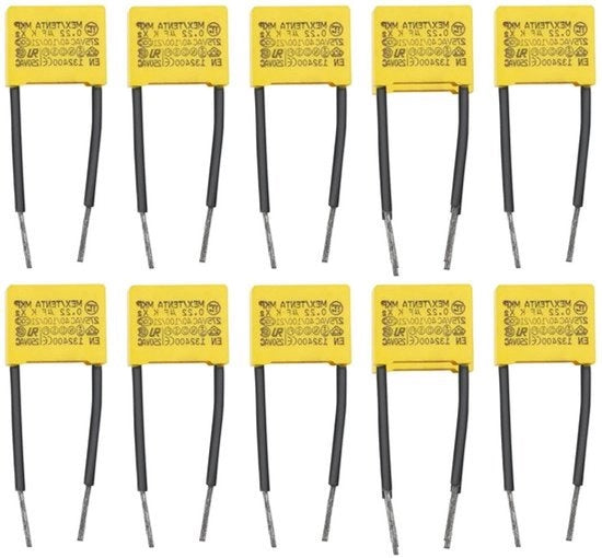 Condensatori di Sicurezza - 0.22µF - 275V - Interferenza - LED - Filtraggio - Connessione - Adatto per divani - Assortimento - Accessori - DC.