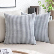 Copri Orizzontale 50x50 cm Corduroy Grigio Blu Copri Orizzontali Decorativi Set da 2 20x20 Pollici Materiale: Corduroy Dimensioni: 50x50 cm Set composto da 2 pezzi