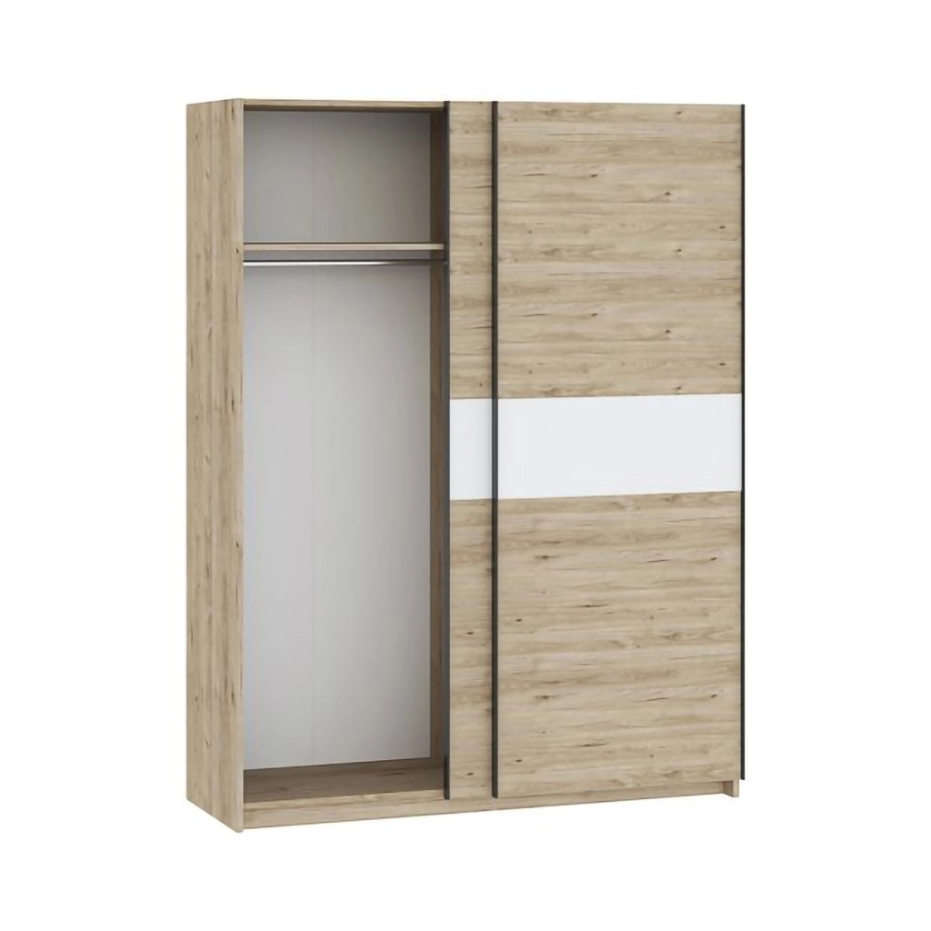 Armadio Camera da Letto Manita, Guardaroba 2 Ante 2 Ripiani, 150x204h cm Marrone Rovere