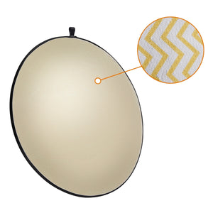 Set 5-in-1 di riflettori fotografici - Ø 1070 mm - wavy gold argento bianco nero trasparente incl. borsa di trasporto - Pannello riflettente pieghevole per fotografia ritratto prodotto