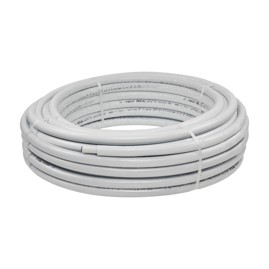 TUBO MULTISTRATO RIVESTITO GRIGIO PE-XB/PE-XB MODELLO PEXAL - ø20X2 - SPESSORE ISOLAMENTO 6 - 50 metri