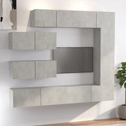 Set di Mobili Porta TV 7 pz Grigio Cemento in Legno Multistrato