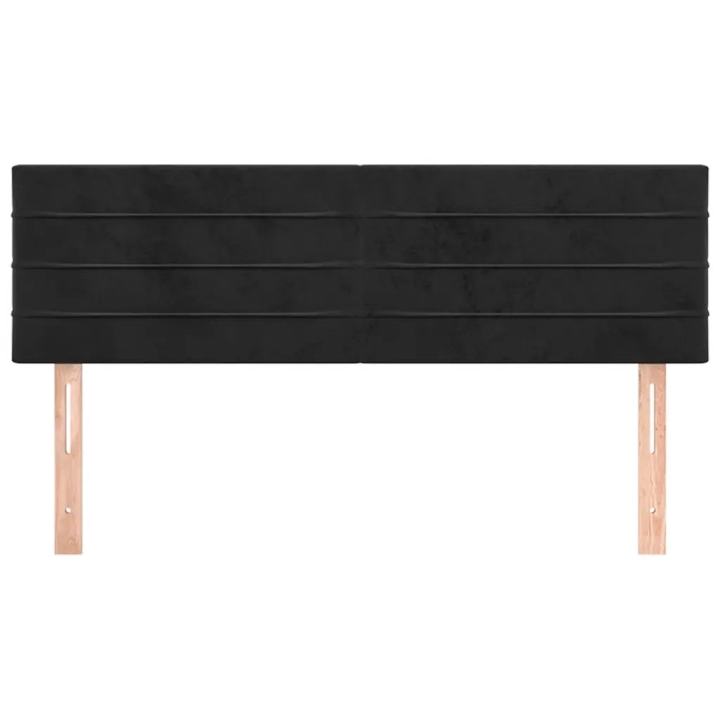 Testiera Nero 144x5x78/88 cm in Velluto 346154