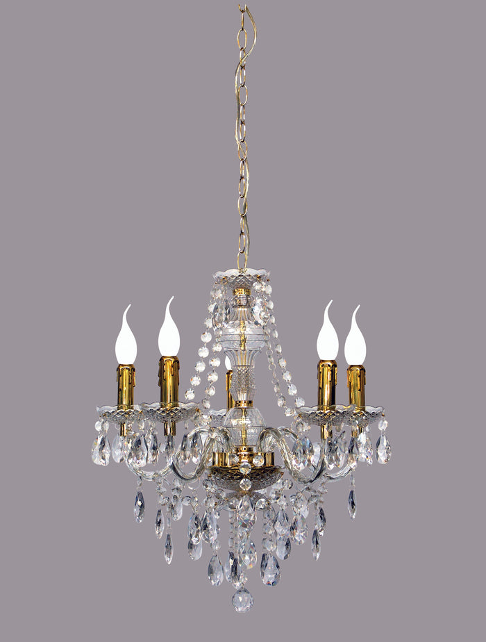 Lampadario da Interno  E14 in Metallo Ottone Lucido