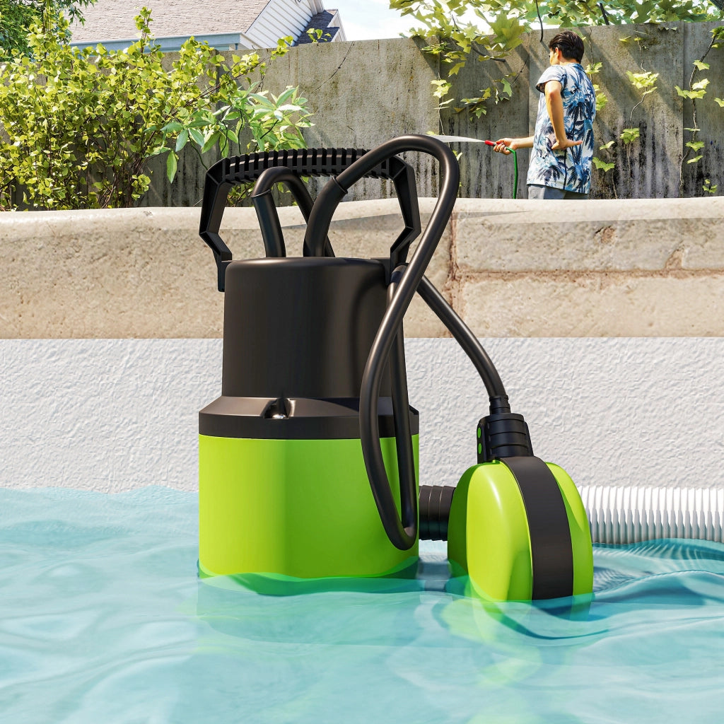 Pompa Sommersa per Acque Sporche 400W 9000L/h ¨C zephmum ¨C Verde