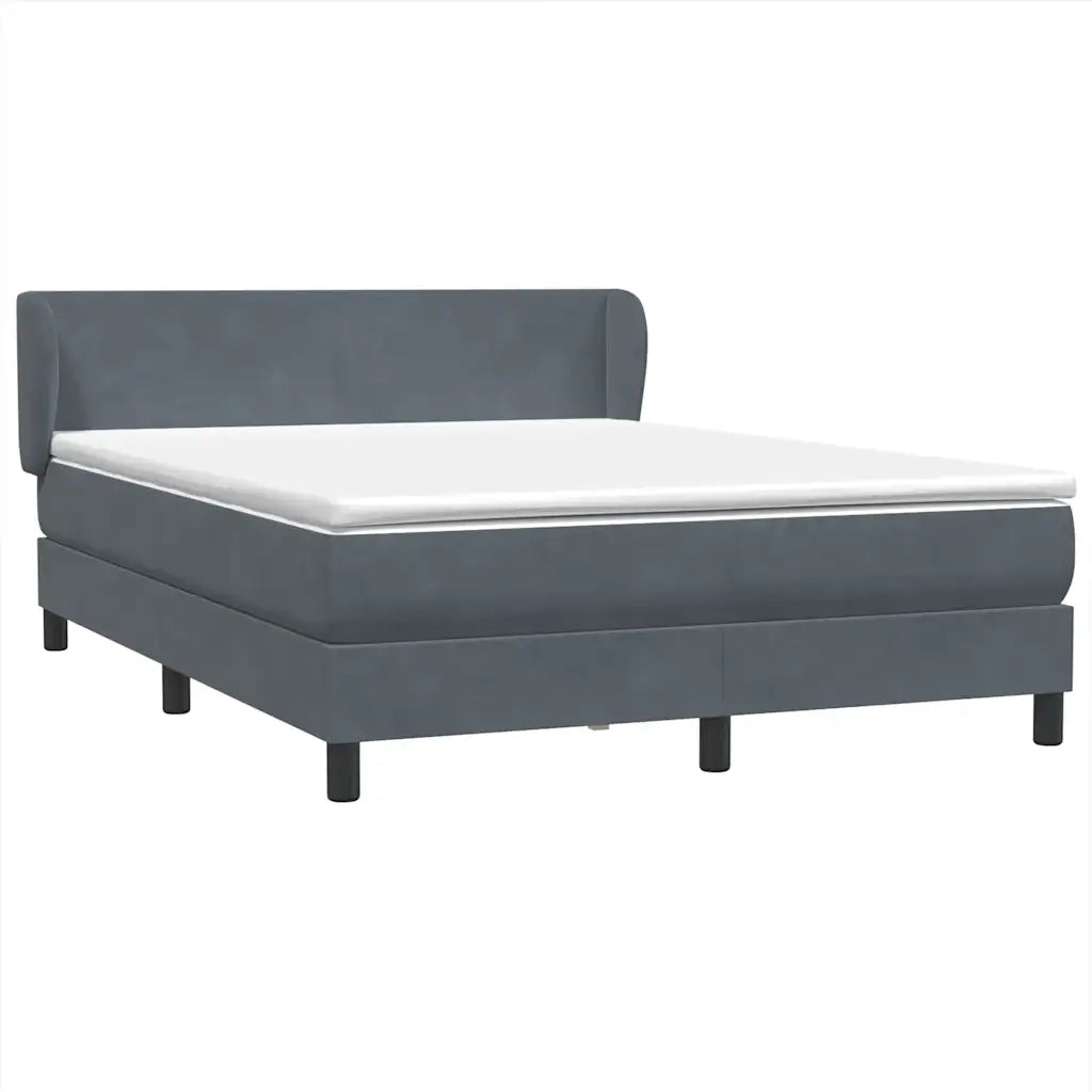 Giroletto a Molle con Materasso Grigio Scuro 160x210 cm Velluto 3317362