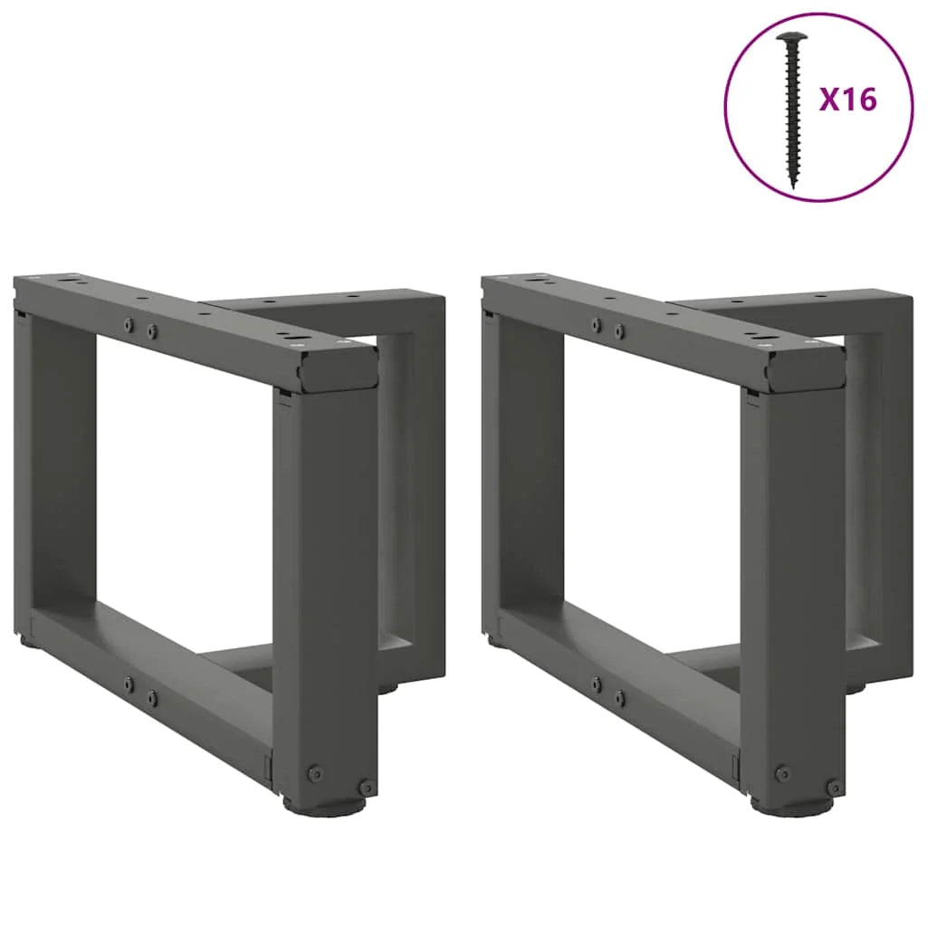 Set di 2 gambe per tavolino da caffè a forma di T dal design moderno 50 x 25 x 31 cm con piedini regolabili in acciaio antracite 02_0057280