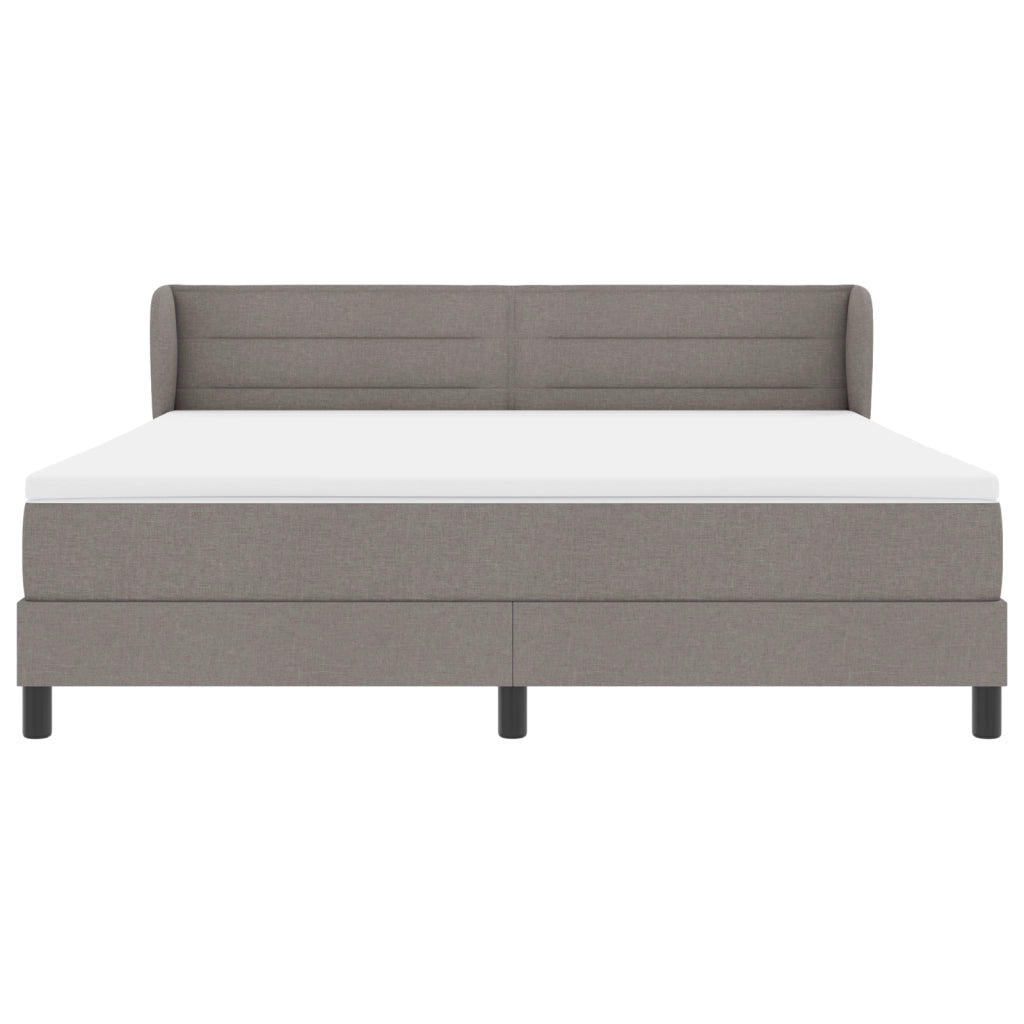 Letto Box Spring con Materasso Tortora 180x200 cm Tessuto