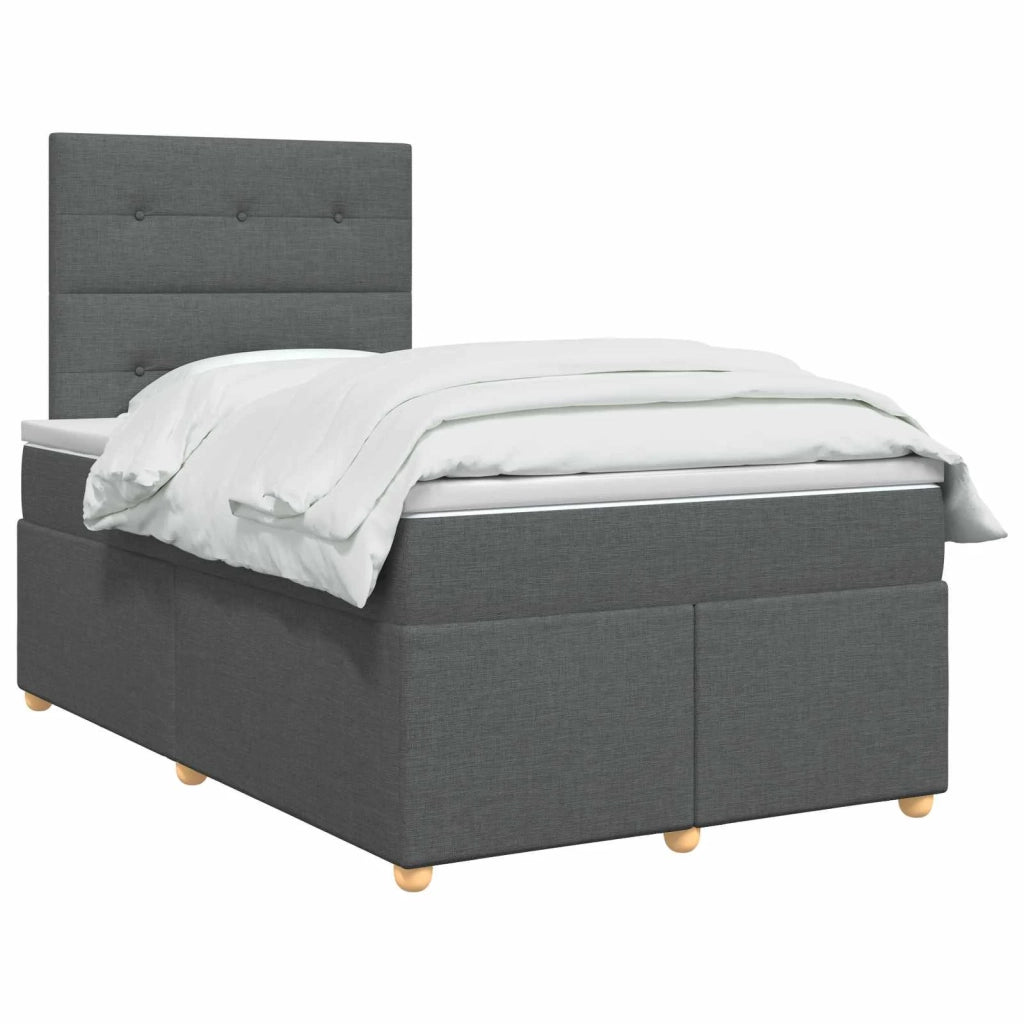 Letto box spring con materasso Grigio Scuro 120 x 200 cm 3455323
