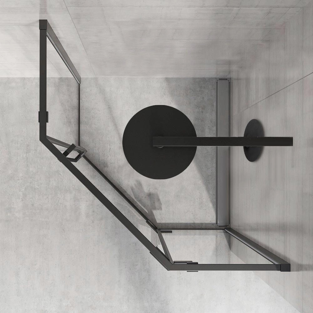 Cabina Doccia Diamond Black Mat 90x90 con piatto doccia Diamond