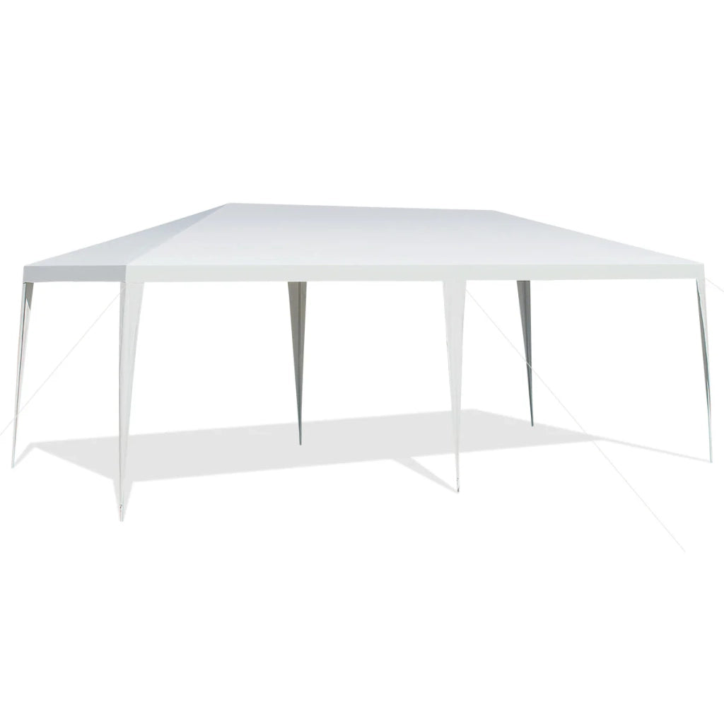 Gazebo da giardino 3m x 6m con interno spazioso e tenda impermeabile stile moderno acciaio bianco 20_0014441
