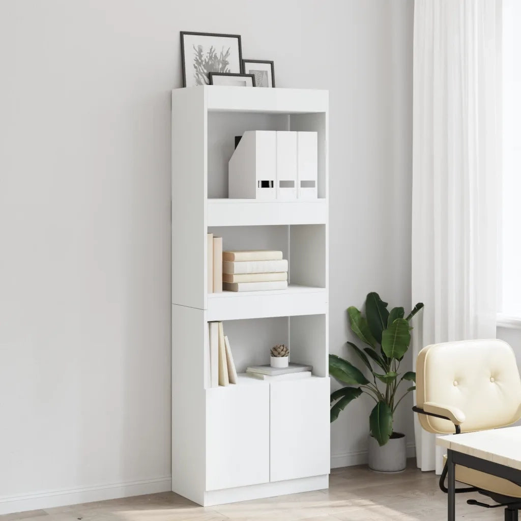 Credenza-Buffet-Armadio da cucina Bianca 63x33x180 cm in Truciolato