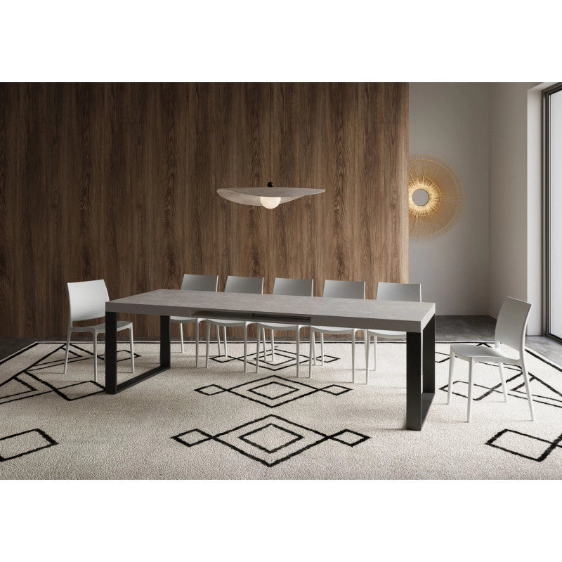 Tavolo allungabile 200/304x90 cm Tecno telaio Antracite - Cashmere