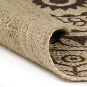 Tappeto Lavorato a Mano in Juta con Stampa Marrone Scuro 90 cm 133704