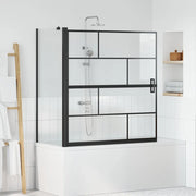 Schermo per Bagno e Doccia Nero e trasparente 116 x 68 x 128 cm 42018558