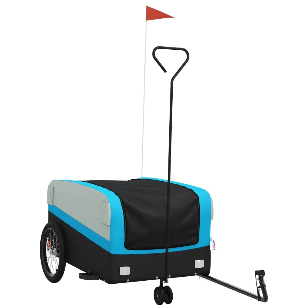 Rimorchio da Bici Nero e Blu 45 kg in Ferro CFW7919752