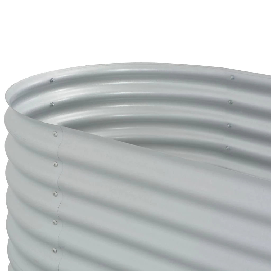 Fioriera rialzata per piante e fiori giardino 320 x 80 x 81 cm acciaio zincato argento 02_0001047