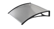 Pensilina tettoia, abs nero, policarbonato alveolare trasparente 120x80cm da esterno Fredi
