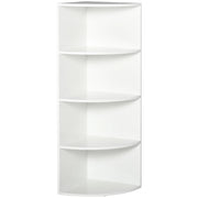 EasyComfort Libreria ad Angolo 4 Ripiani a Muro e Parete Legno 39.5x39.5x120cm Bianco