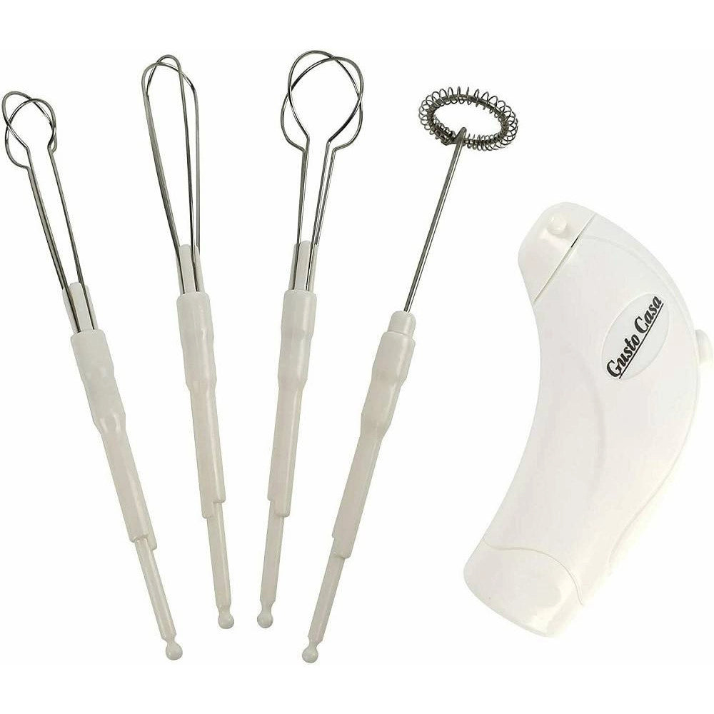 Trade Shop - Multi Mixer Bianco 4 Acc Frullino Miscelatore Sbattitore Cocktail Zuppe Schiuma -
